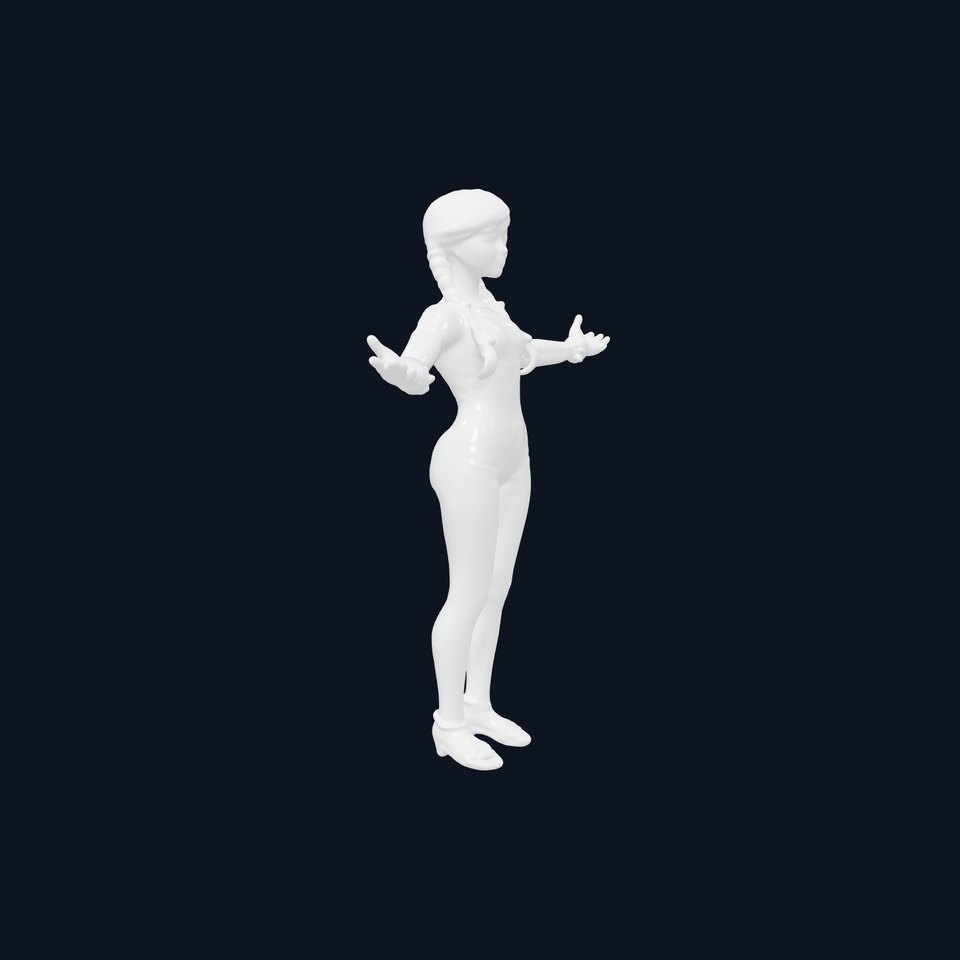 BlueSuited Female Character Rigged and Animated for Games and Animations